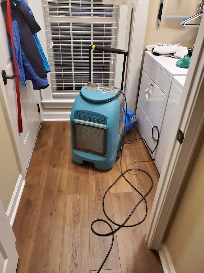 Commercial dehumidifier deployed for Flood Damage Cleanup in Muncie